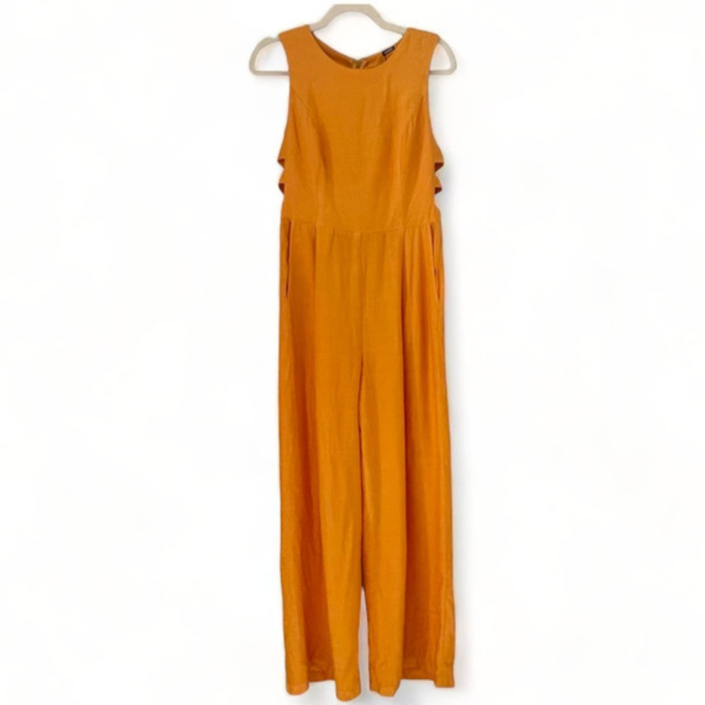 Monrow Silky Cutout Tank Jumpsuit Honeycomb‎ Small